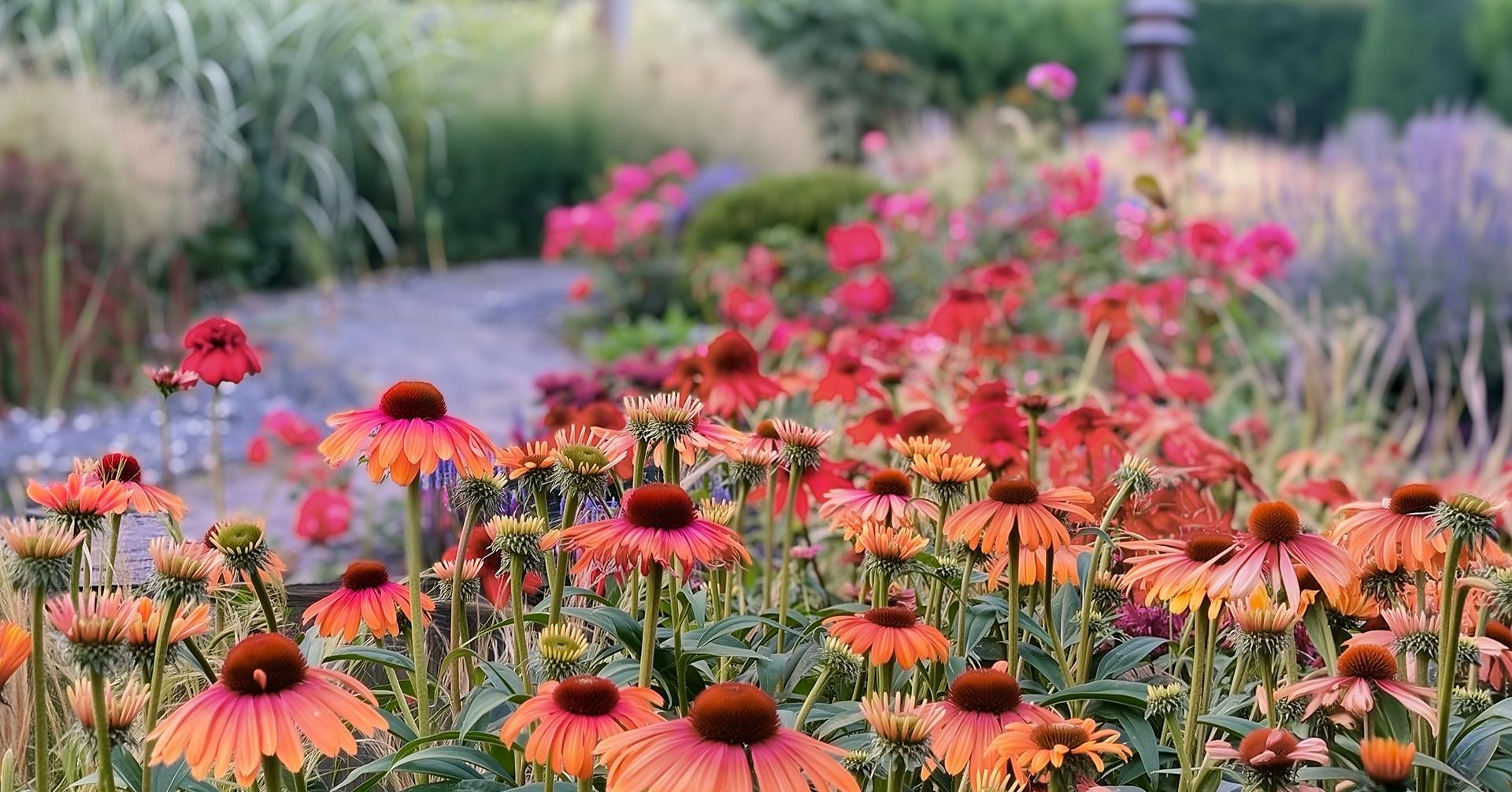Echinacea v záhonu